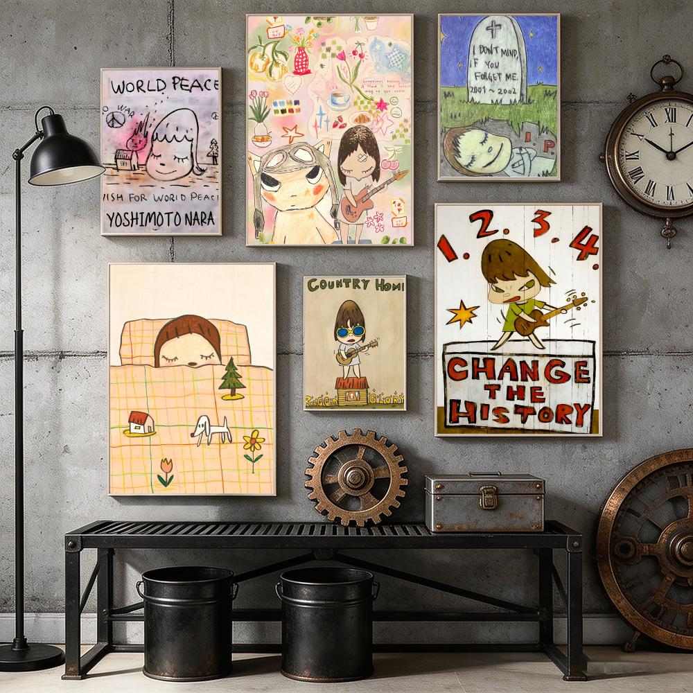 Interior Design Of House - Y-Yoshitomo Nara Kunst Schilderij Kalligrafie Canvas