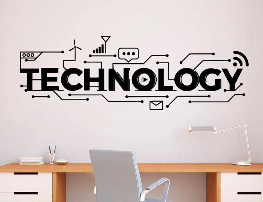 Interior Design Education - Technologie Belettering Muurtattoo Vinyl Sticker Wetenschap