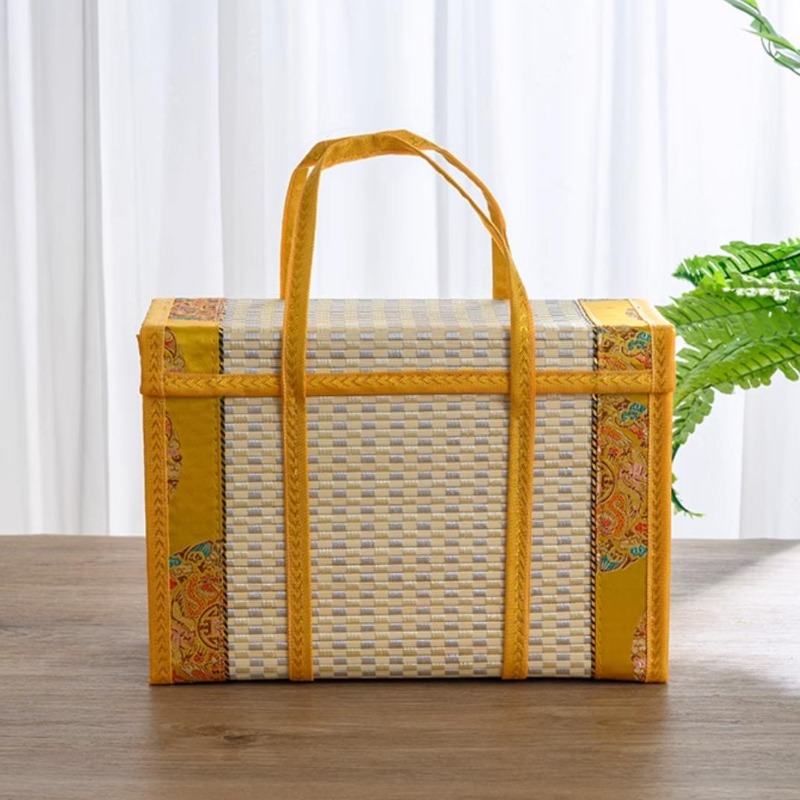 Woven Basket Set - Opvouwbare milieuvriendelijke opbergzakken Chinese festivalgeschenkdoos Rechthoekige