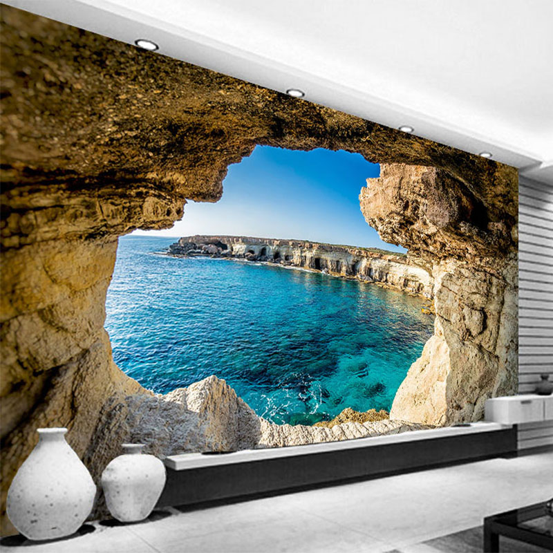 Interior Design Of House - Foto Behang Moderne Eenvoudige Cave Zeegezicht