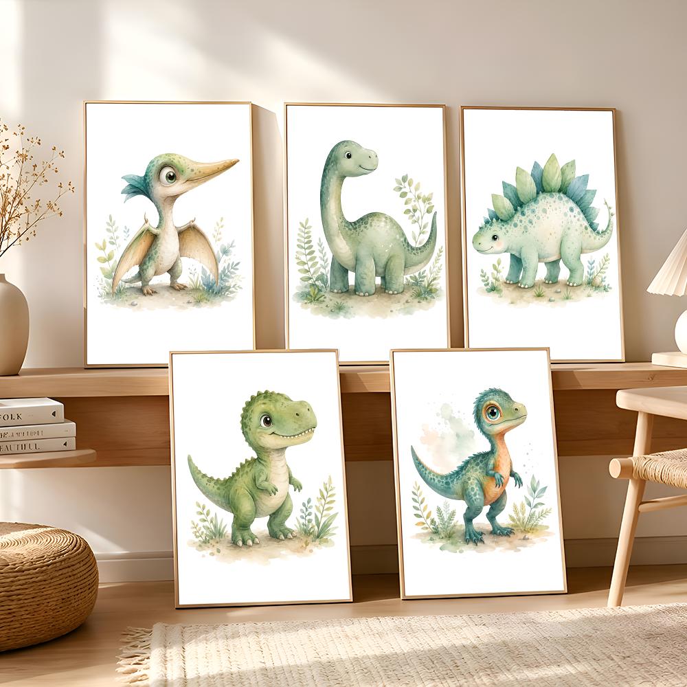 Interior Design Of House - Kawaii Cartoon Dinosaurus Baby Schilderij Kalligrafie