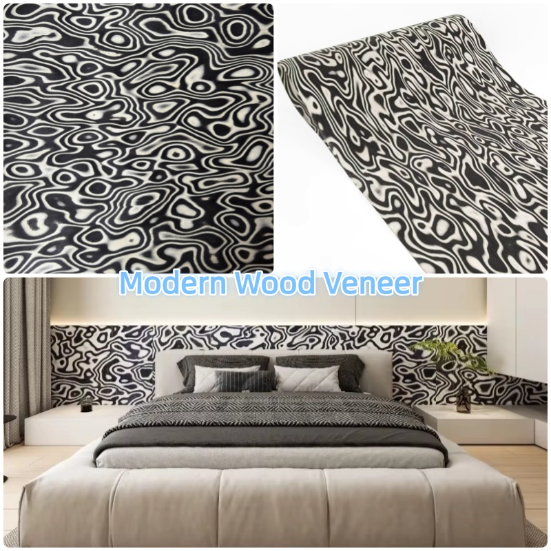 Interior Design Graphic Design - Tech Zwart Wit Grafisch Houtfineerblad voor