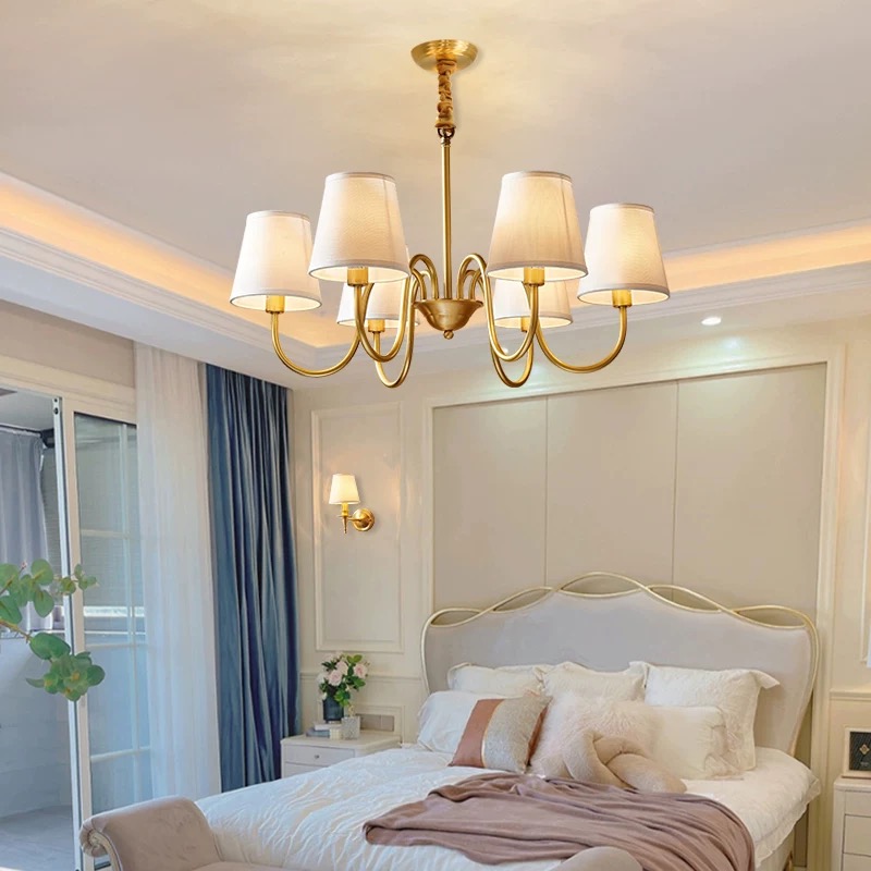 Interior Design Of House - Koperen kroonluchter voor woonkamer slaapkamer studeerkamer