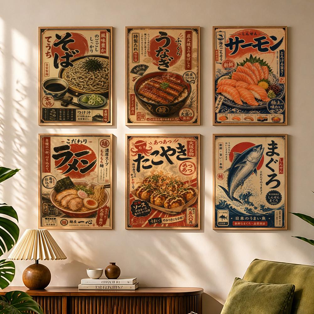 Interior Design Of House - Vintage Japanse vis sushi Lamian noedel