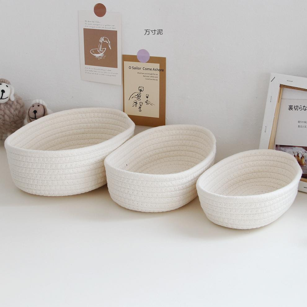 Woven Basket Set - Nordic Katoenen Touw Geweven Opbergmanden Organiseren