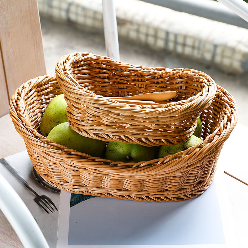 Woven Basket Set - Ovale Rotan Geweven Opbergmand Brood Fruit