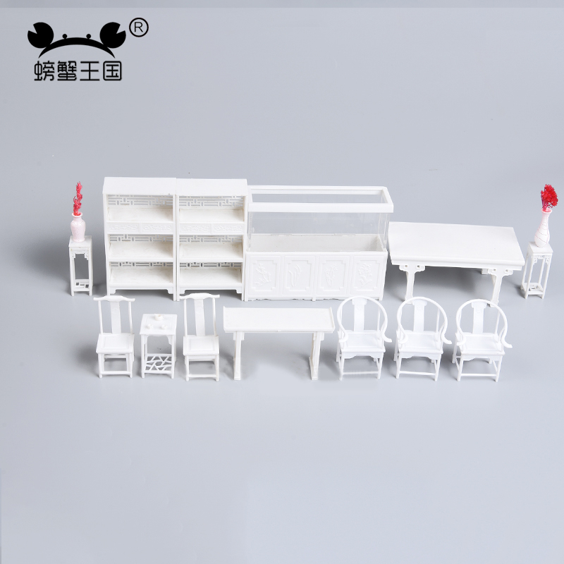 Interior Design And Build - 25-delige poppenhuismeubelset kunststof tafel stoel bedkast