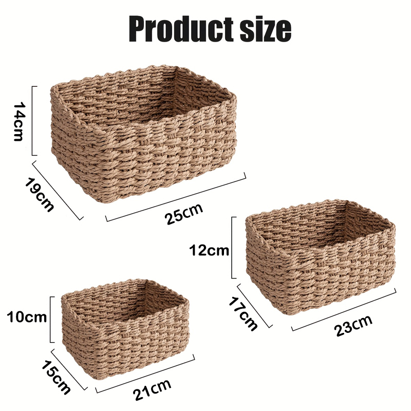 Papieren touw geweven opbergma - Woven Basket Set recensie en prijs