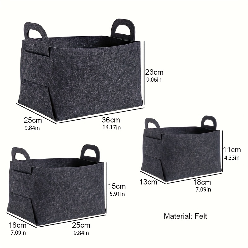 3 STKS Vilten opbergbakken met - Woven Basket Set recensie en prijs