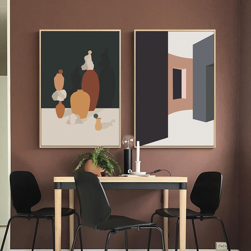 Retro Morandi Building Canvas  - Interior Design And Build recensie en prijs