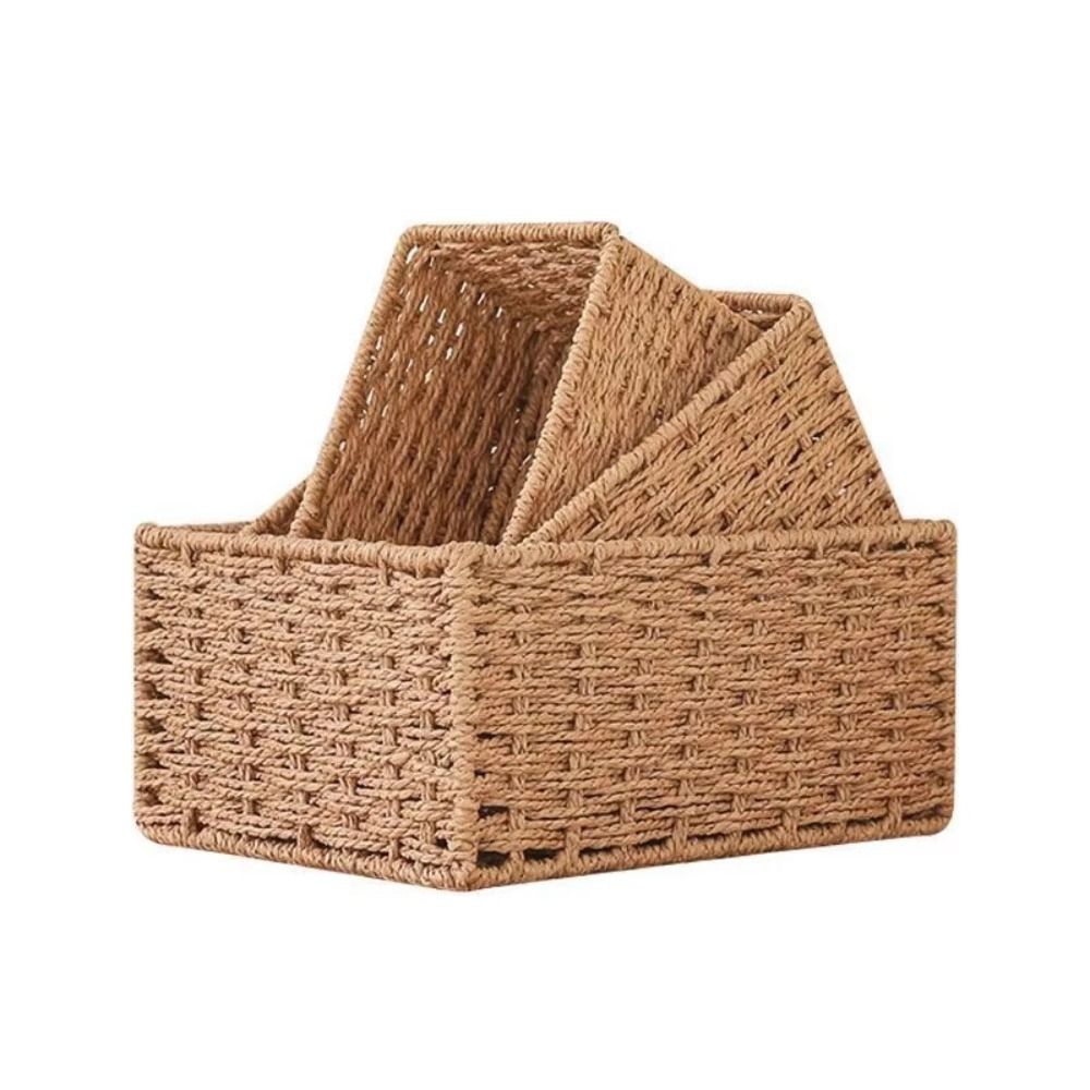 Nieuwe geweven opbergmand met  - Woven Basket Set recensie en prijs